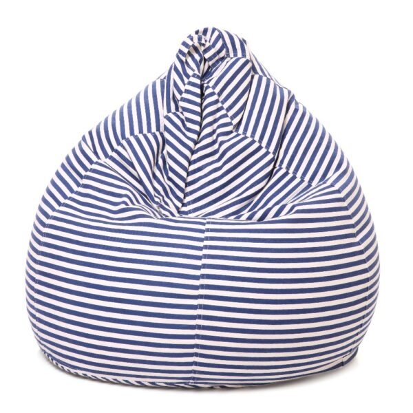 Premium Striped Round Shape Fur Bean Bag with Bean Chairs Couch Sofa