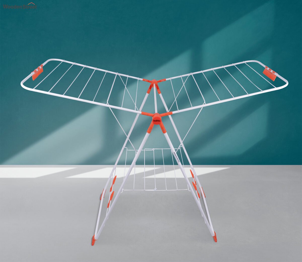 Mobidry Neo Foldable Clothes Drying Stand with Weather Resistant Frame (Orange)