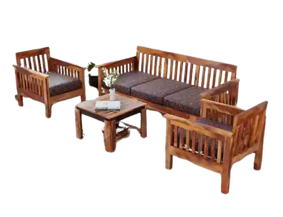 3+1+1 Wooden Sofa Seater