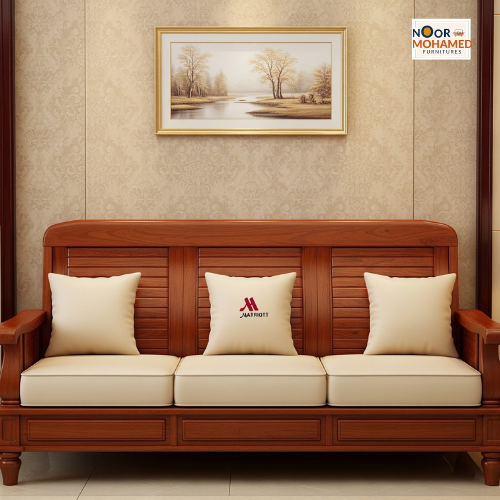 Marriott 3 Seater Wooden Sofa