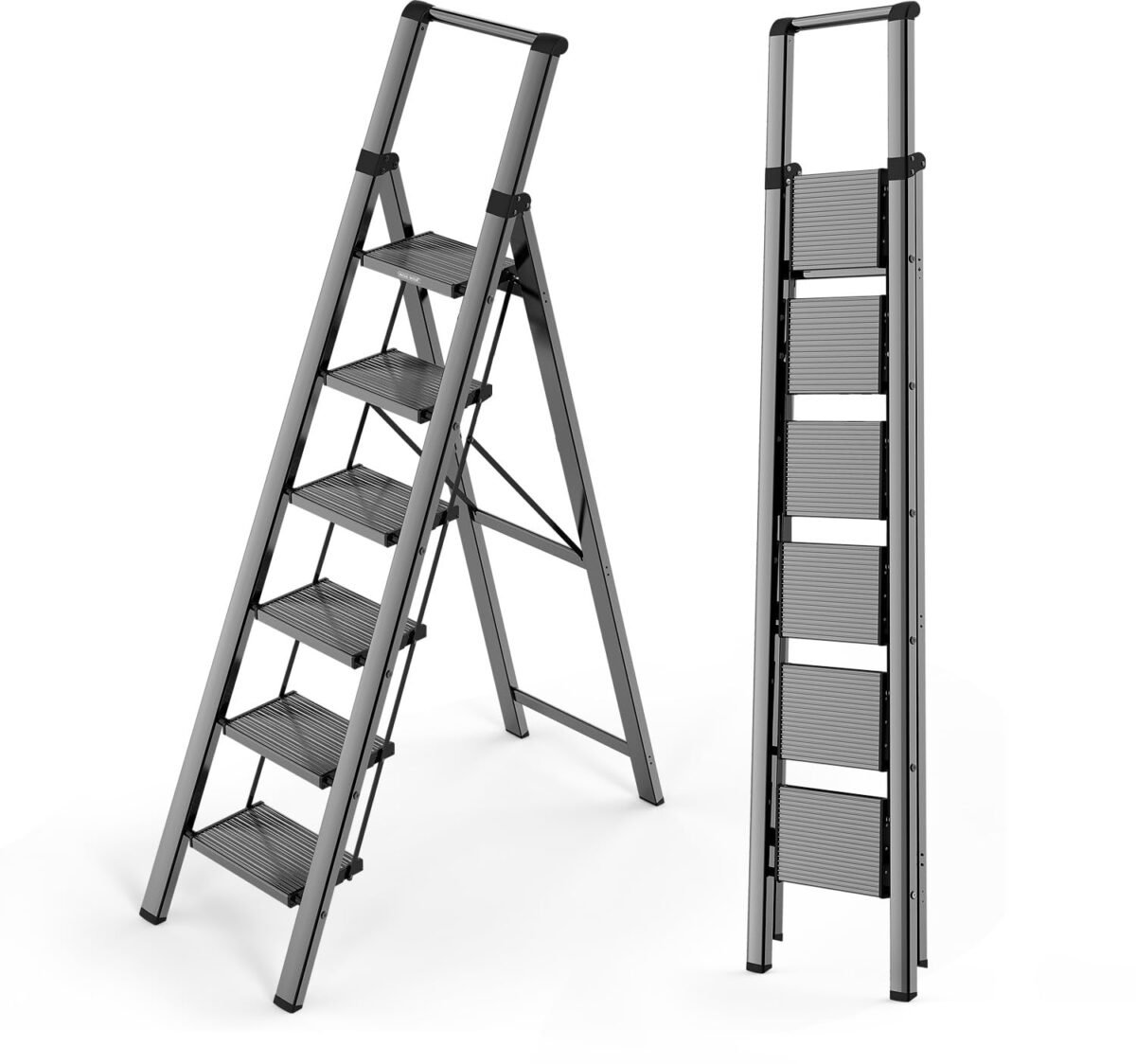 6-Step Foldable Aluminium Ladder with Sure-Hinge Technology