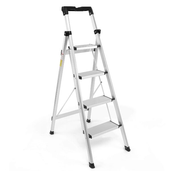 4-Step Foldable Aluminium Ladder with Sure-Hinge Technology
