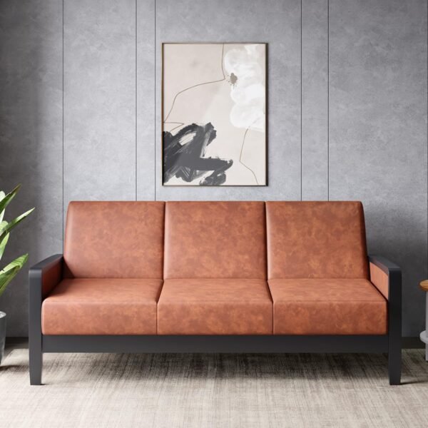Berlin 3 Seater Sofa (Leatherette, Ginger Bread)