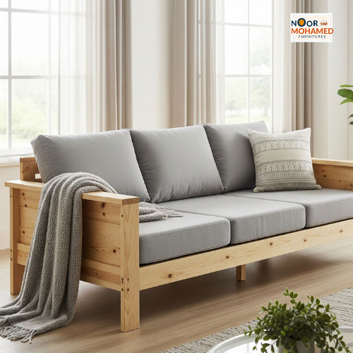 Olympia 3 Seater Wooden Sofa