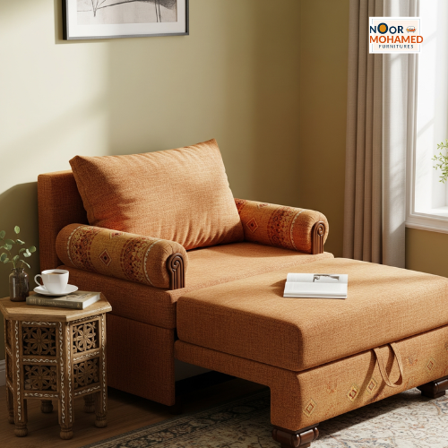 Bellerza Multi Functional Single Seater Fold-able Fabric Sofa Cum Bed