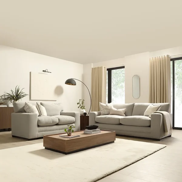 Apolo 3 Seater Living Room Sofa with 2 Lounge Chairs and 4 Cushions
