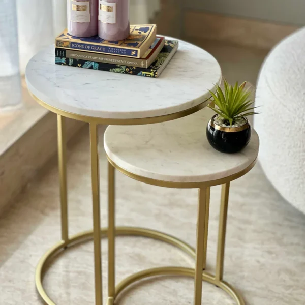 Tao Marble Side Tables - Set of 2