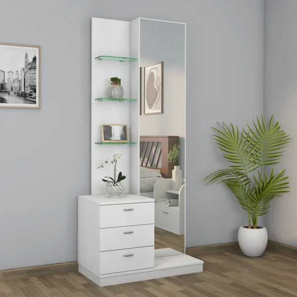 Levent Engineered wood Dressing Table with Storage Drawers and Shelves