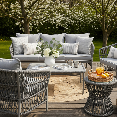 Stylish Grey Rope Outdoor Furniture Set