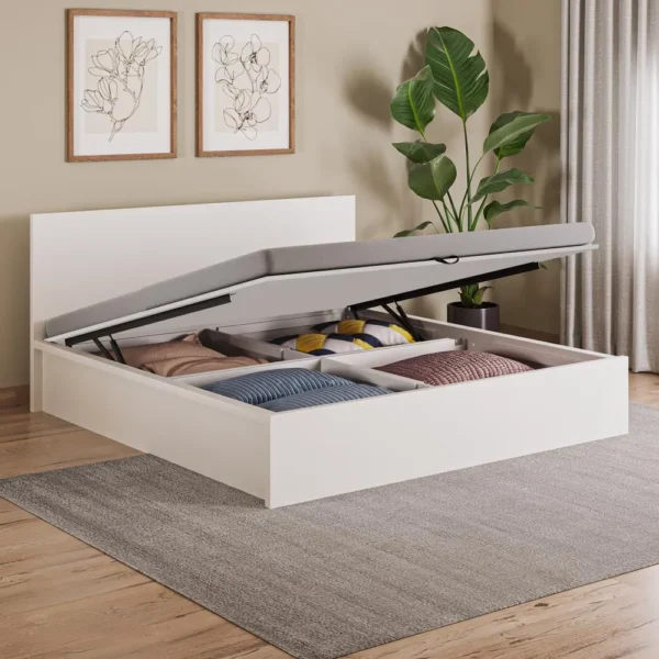 Evaline Hydraulic Bed With Box Storage