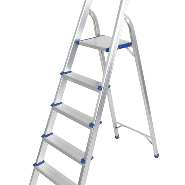 5-Step Foldable Aluminium Ladder with Sure-Hinge Technology