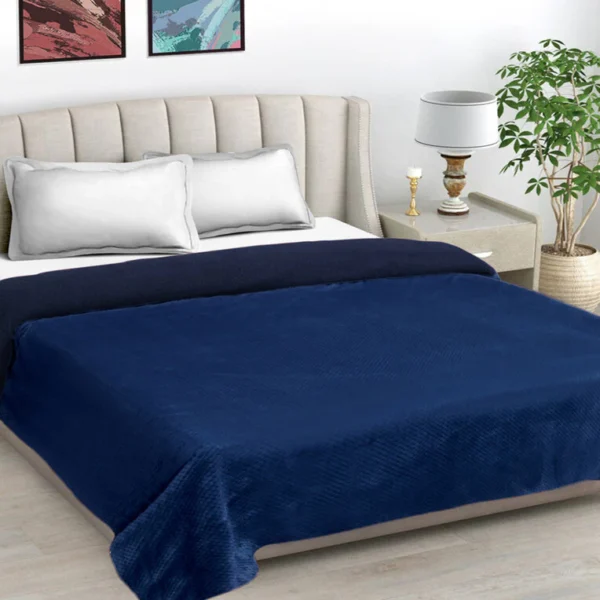 Blue wool Solid 450 GSM Double Bed Comforter