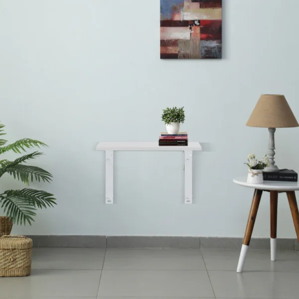 Couper Wall Mounted Study Table in Frosty White Finish