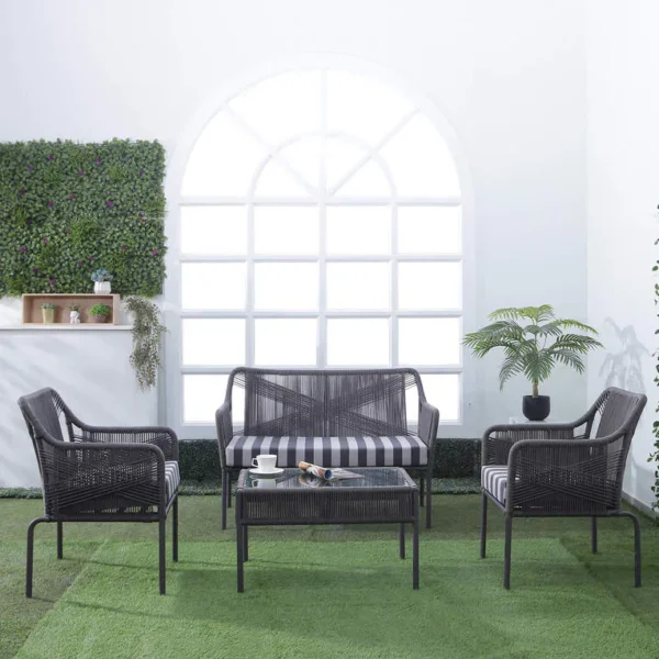Stylish Grey Rope Outdoor Furniture Set