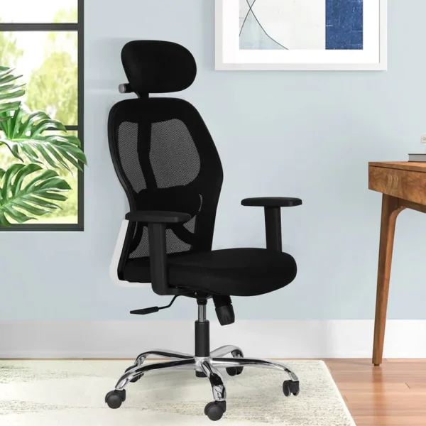 Matrix Torin Breathable Mesh Ergonomic Chair in Black Colour with Headrest