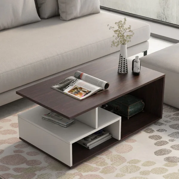 Boho Sheesham Wood Coffee Table with Ceramic Tiles
