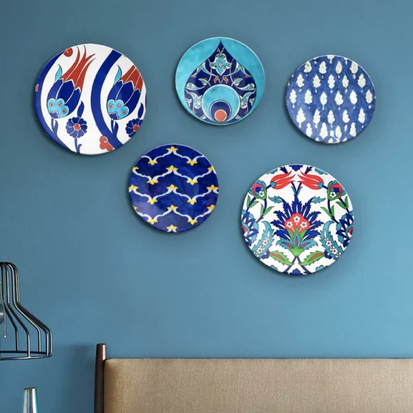 Turkey World of Cobalt Decorative Wall Plates - Set of 5
