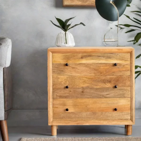 Hazeline 3-Drawer Wooden Chest Of Drawers