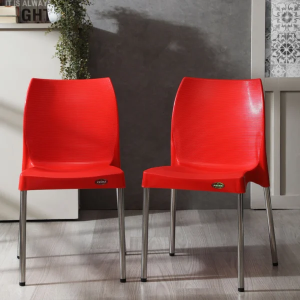 Delta Nordic Plastic Cafetreia Side Dining Chair Set of 1 (RED)
