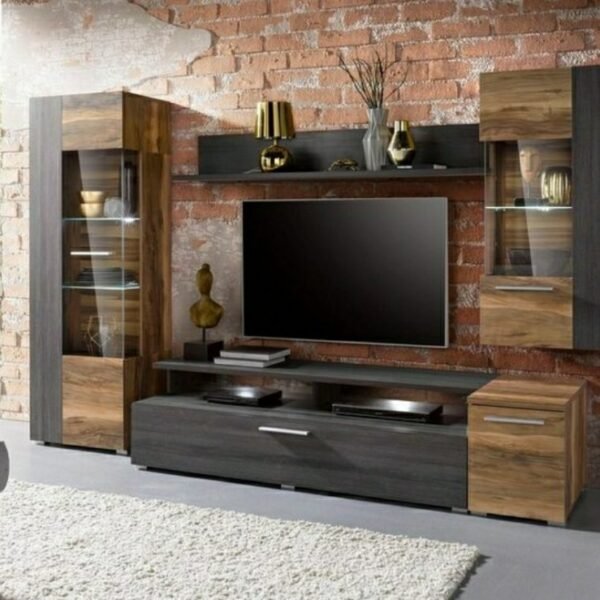 Hailey Engineered Wood Wall-Mounted Tv Unit with Shelf & Drawers