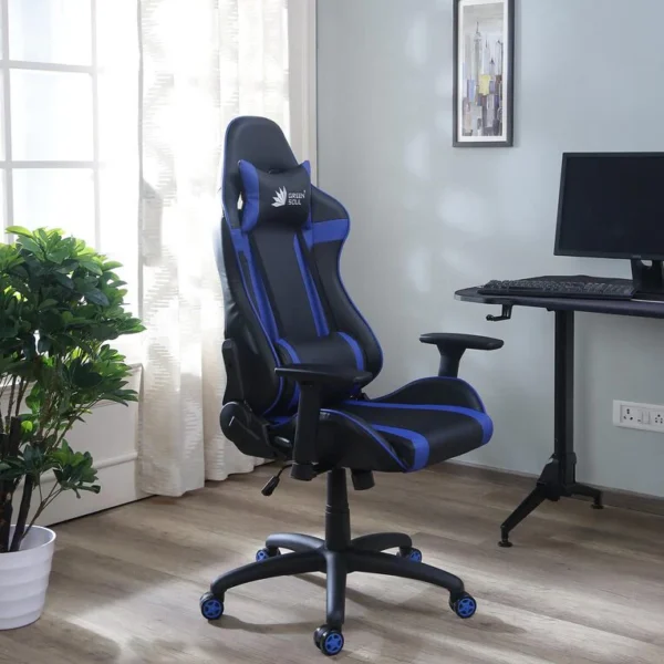 Racer PU Leather High-Density Foam Blue Gaming Chair