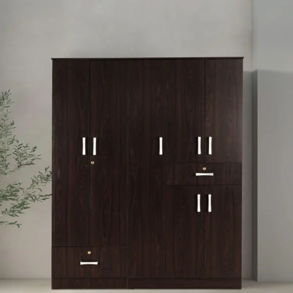 Vespera Engineered Wood Four Door Wardrobe