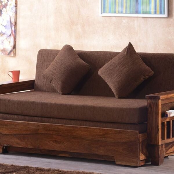 Feltro Sheesham Wood Sofa Bed With Storage