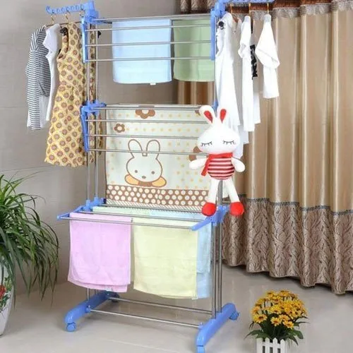 Plastic And Stainless steel Cloth Drying Stand with Weather Resistant Frame