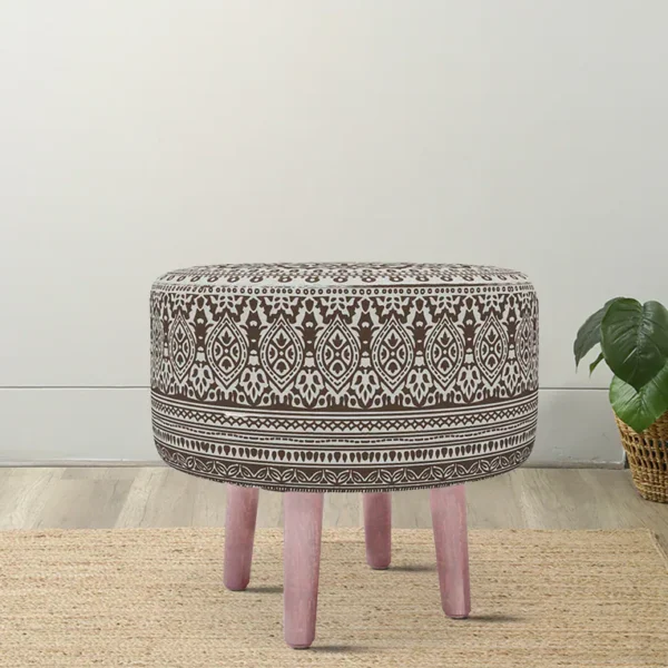 Off-White Printed Cotton Canvas Ottoman
