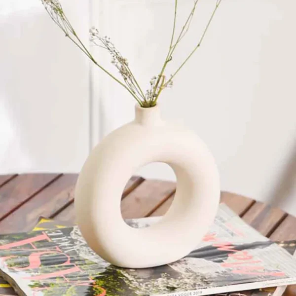 White Ceramic Fancy Table Vases